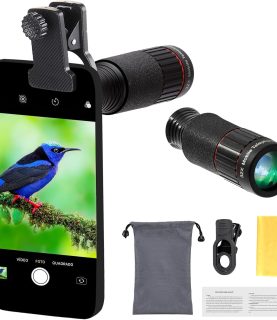 32X Long Focus Telephoto Phone Lens for iPhone and Android, Zoom Cellphone Camera Lens with Phone Clip for Picture Video Taking