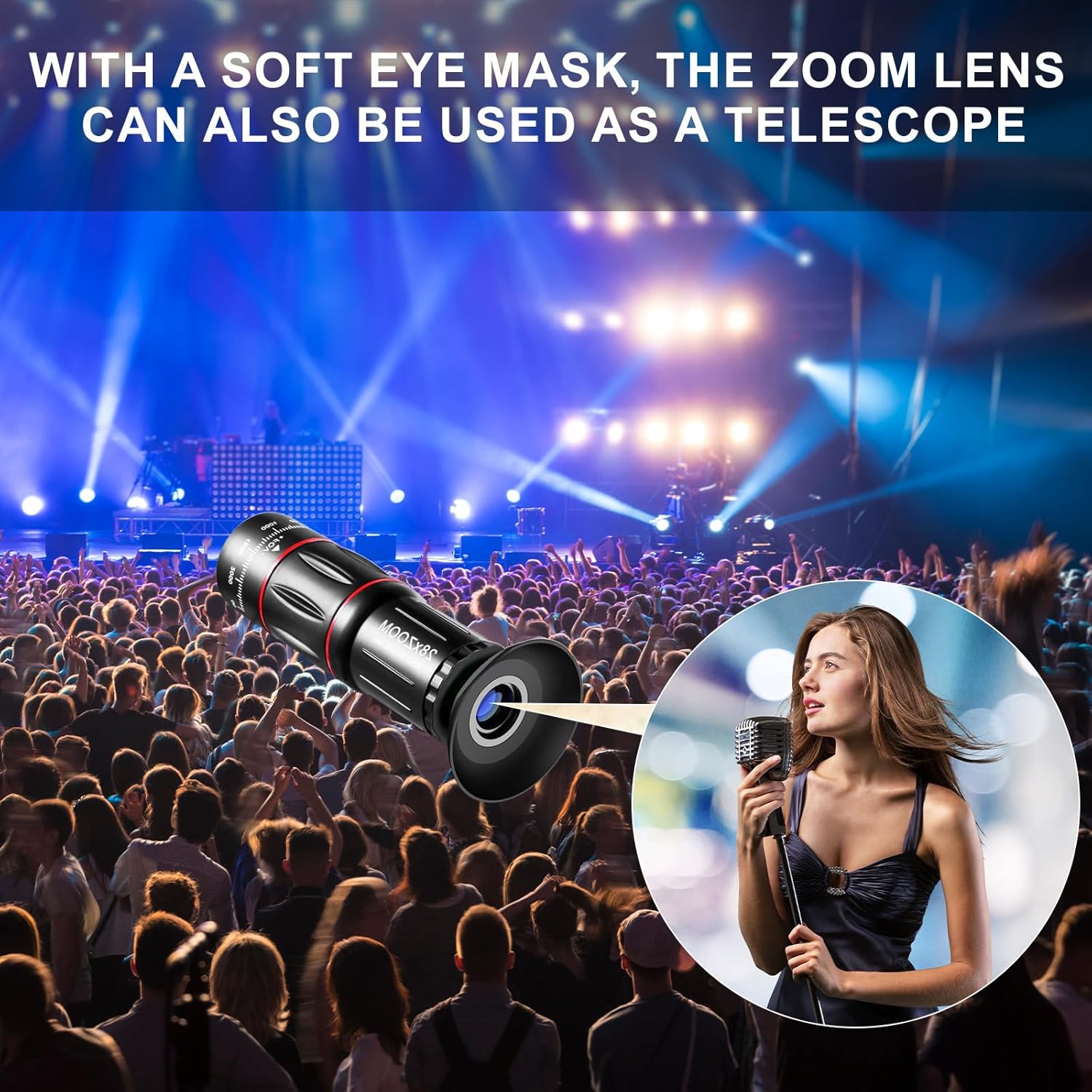 Phone Camera Lens Kit 28X Telephoto Lens for iPhone with E-Clip and Tripod, Suitable for Most Smartphones (Black) - Image 3