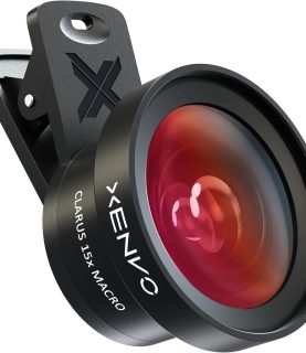 Pro Lens Kit for iPhone and Android, Macro and Wide Angle Lens with LED Light and Travel Case Black